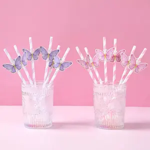 Eco-Friendly Butterfly Paper Straws, Perfect for Birthdays, Bachelorette Parties, Baby Showers & Weddings, Cute Party Supplies