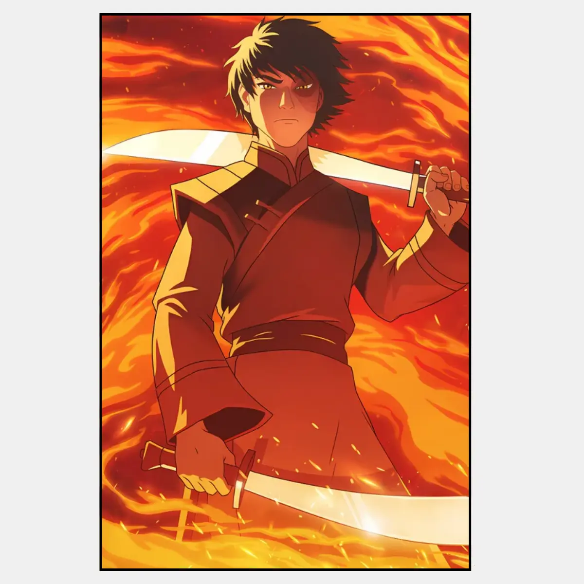 Avatar the Last Airbender Anime Poster, Zuko Fire Lord Wall Art, Team Avatar Manga, Unframed High Quality Art Print, Home Decor, Gifts for Him Her