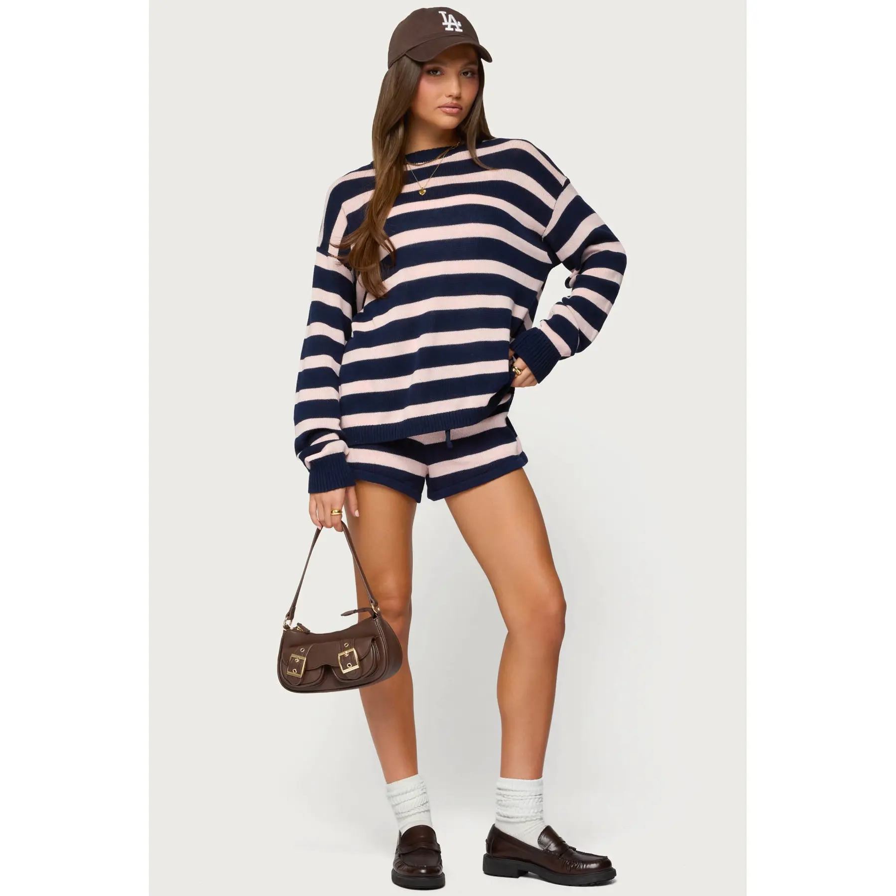 Amaris Striped Knit Shorts