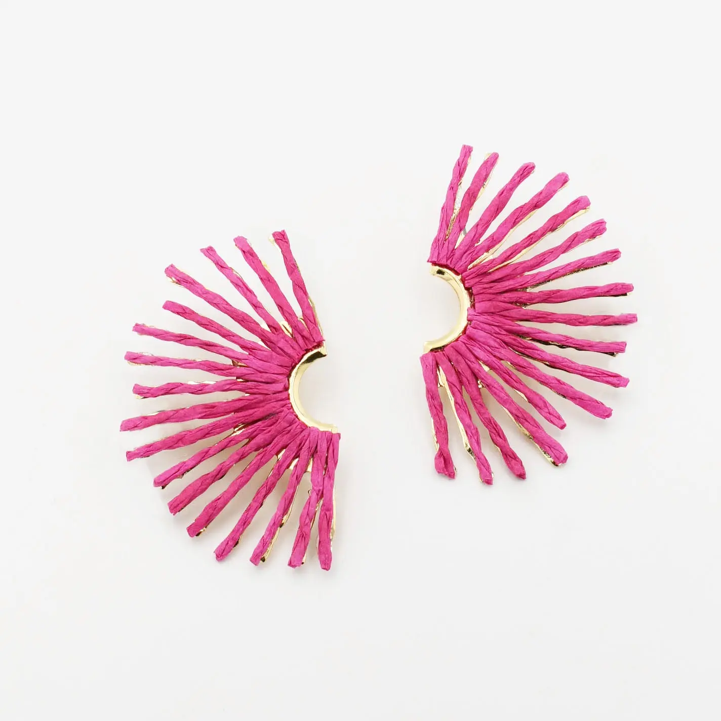 Pink Raffia Fan