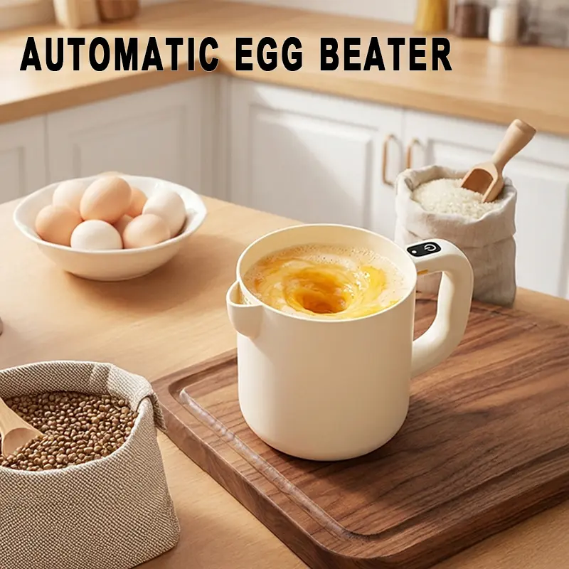 Rechargeable Automatic Multifunctional Hand Mixer with Whisk and Rice Washer, 1-Button Control, Efficient Even Mixing, Ideal for Home Kitchen Use