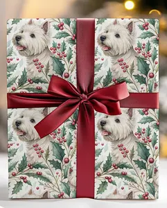 Westie Christmas Wrapping Paper: Holiday Dog Lover Gift Wrap
