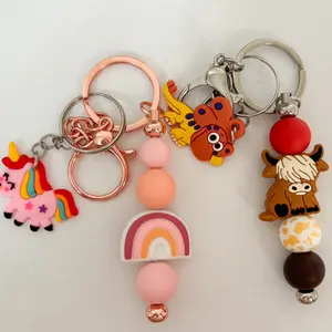 Kids silicone bead keychains