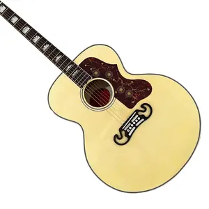 Jumbo Natural Spruce Top Acoustic Guitar, Floral Pattern Tortoise Pickguard