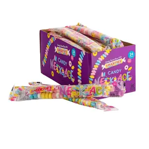 Smarties Candy Necklaces 24 ct. - Sweet and Crunchy Hard-pressed Candy Tablets with Mixed Fruits Flavors - 24 Count Pack Bonbon Snack