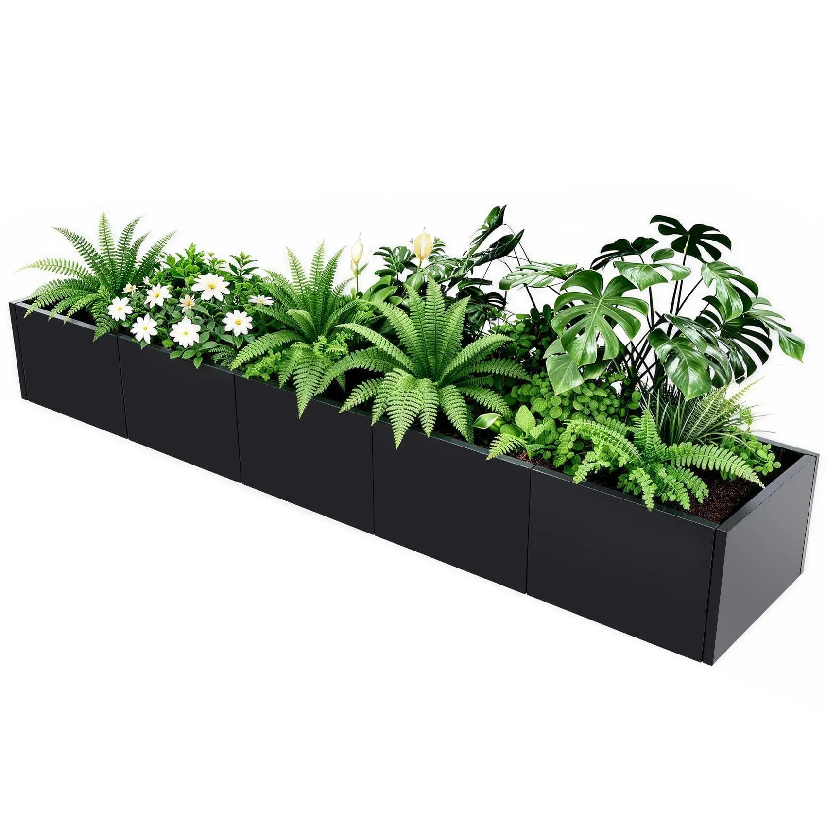 GARVEE Extra Long Metal Planter Box, 68"X18"X12" Large Outdoor Rectangular Planter for Garden & Patio, Heavy Duty Steel Raised Garden Bed with Snap-on Assembly and Open Base Design