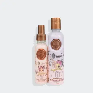 Origen Botánico Ritual de Seducción Set – Hair Heat Protectant Spray & Shea Body Butter | Leave-In Detangler Perfume Mist + Scented Body Cream with Pheromones, Frizz Control & UV Protection, 120ml + 240ml