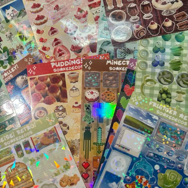 Aesthetic and cute png sticker sheets - waterproof