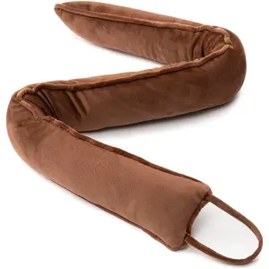 Under Door Snake Draft Stopper Noise Air Door Draft Blocker Heavy Bottom Draft Guard Reduce Light Wind Door Seal Sweep for Outside Patio Exterior or Interior Doors 36 inch (Brown)