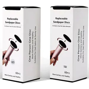 120pcs Replaceable Sandpaper Refill Discs for Electric Foot File Callus Remover Dead Skin Removal (60pcs Rough 60 Grit, 60pcs Smooth 100 Grit) springtok