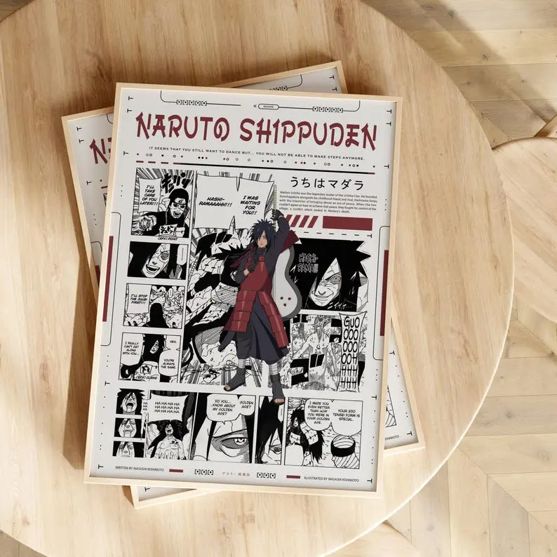 Naruto Shippuden Anime Poster - Madara Uchiha Poster - Naruto Manga Panel - Gift for Anime Lovers - Naruto Madara Poster - Anime Wall Art - No Frame