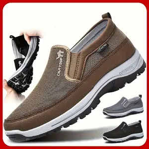 Men's Shoes Casual Men's Low Top Slip On Breathable Comfy Walking Shoes, Durable For Outdoor Jogging Camping