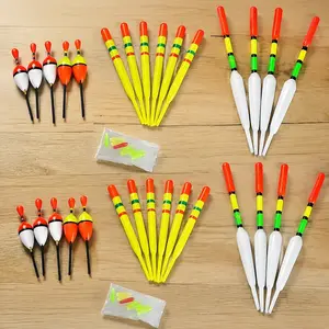Upgraded Fishing Float Kit: High Sensitivity Bobbers for Boat & Rock Fishing, Multi-Size Set with Rubber Lures & Weights, Freshwater and Saltwater Tackle
