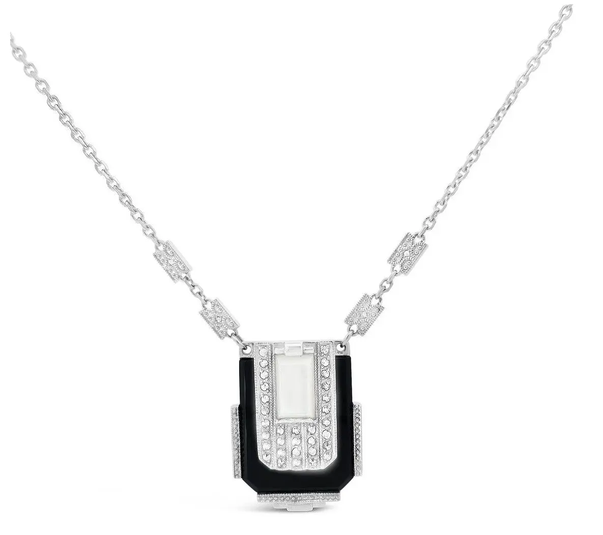 Dallas Prince Sterling Marcasite & Multi-Gemstone Necklace