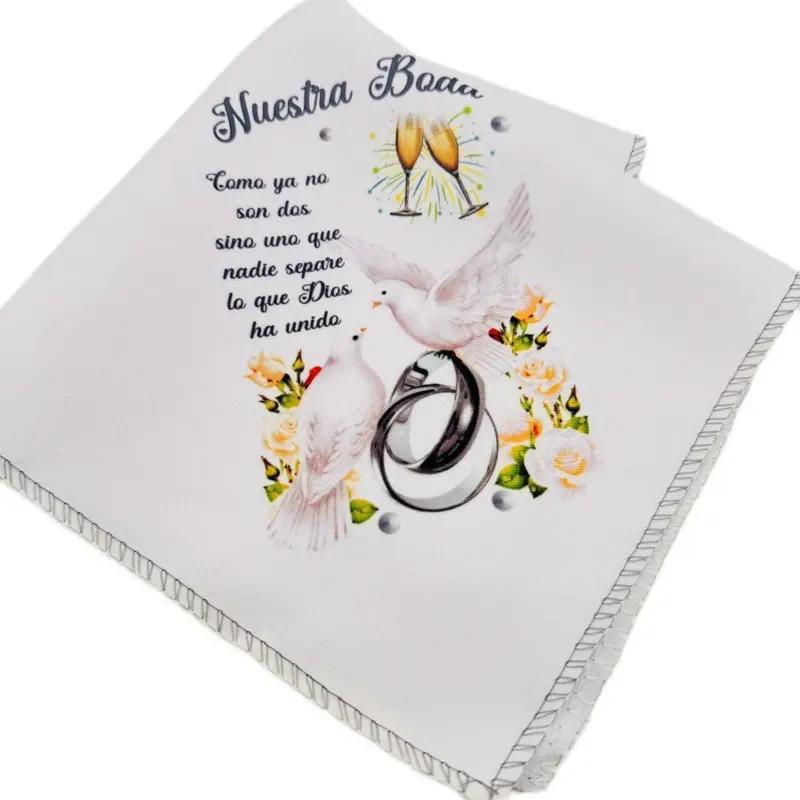 12pcs 100% Polyester Rolled Hem White Cloth Napkins - Romantic, Decorative, Printed Tableware with Cutlery Compatibility for Wedding Favors, Party Use