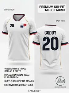 2026 Panama National Team Soccer Jersey, Breathable Mesh Football T-Shirt, Quick-Dry Moisture-Wicking, Advanced Technical Knit Support Gear