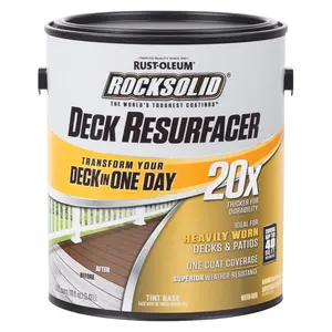 Rocksolid  3.625 qt. Rust-Oleum 20X Solid Color Water-Based Deck Resurfacer Gray Tintable- pack of 2