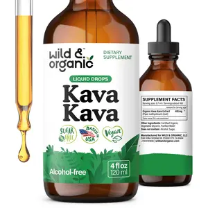 Wild & Organic Kava Kava Tincture - 400 mg Natural Healthcare Herbal Supplement, Vegan Dietary Supplement, Calming Root Extract Liquid Drops, Sugar & Alcohol-Free Liquids for Mood Support in the United States