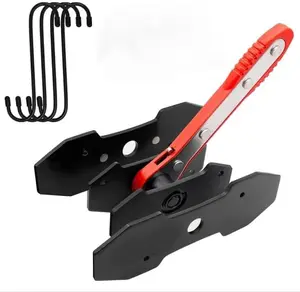 Brake Caliper Press Tool, Car Ratcheting Brake Caliper Piston Spreader Press Tool with 2 Count Steel Plates, Red