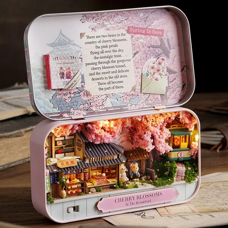 DIY Wooden Dollhouse Kit, Play House, Handmade Funny Box Theater, Miniature House Assembly Set, Wood Craft Gift for Girls, Teenagers, Adults