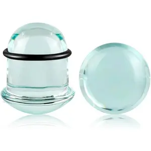 Glass Ear Gauges Stretching Kit 14-22mm Plugs with Rubber O-Rings Single Flare Glass Ear Expander Body Piercing Jewelry for Sensitive Ears earring