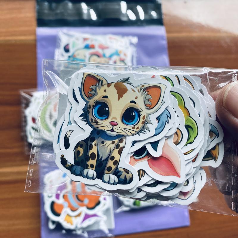 300Pcs Cute Animal Bulk Stickers for Kids Reward Stickers for Teachers Waterproof Vinyl Stickers for iPad Kindle Laptop Scrapbook Scrapbooking Diy Decal Film