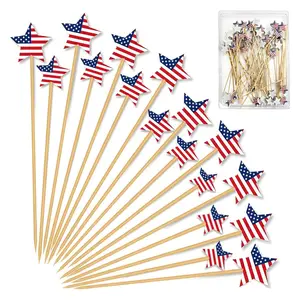 48PCS 4th of July Patriotic Star Cocktail Picks – Appetizer & Party Toothpicks