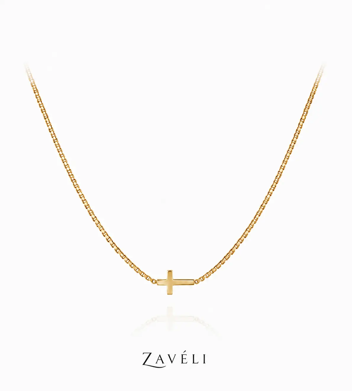 Dainty Horizontal Cross Gold Necklace, Minimalist Tiny Cross Pendant Everyday Wear Jewelry for Women