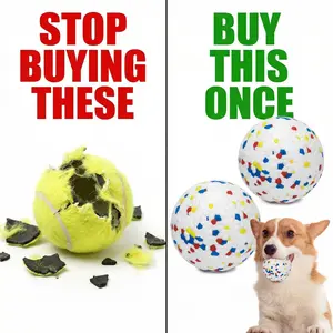 Beast Mode - Approved: 2PCS Solid Rubber Dog Balls – The 3.15" Tough Toy for Teething, Fetch, Water Fun, & Heavy Chewing