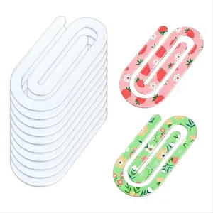 10 Pack Sublimation Blanks Acrylic Paper Clips, 4 Inch X 2 Inch Jumbo Paper Clips Clear for Heat Transfer DIY Design