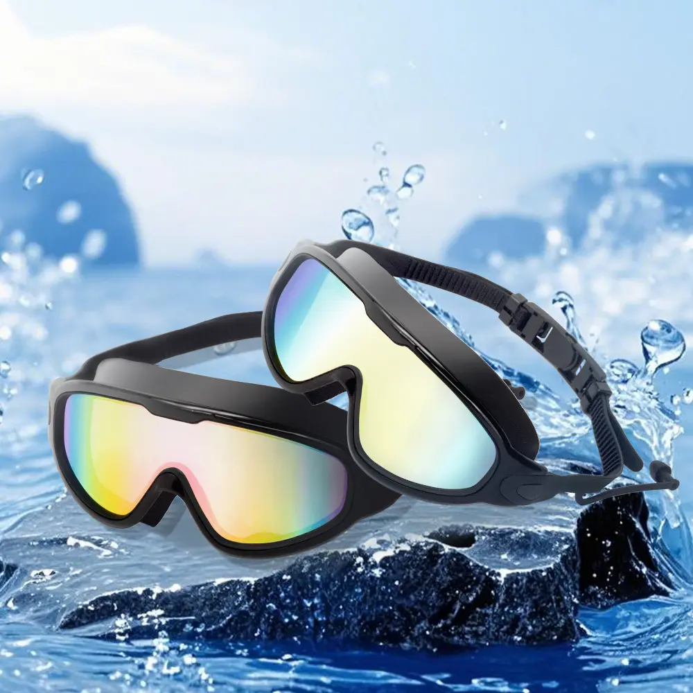 Unisex Silicone Swimming Goggles 2-Pack - Anti-Fog, Waterproof, HD Wide View, UV Prevention, Leak-Proof for Adult Training & Competition