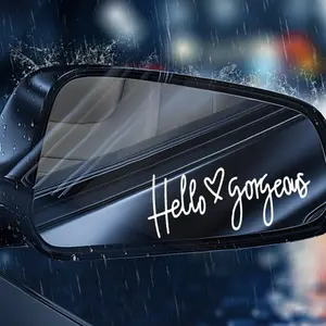 Hello Gorgeous Rearview Mirror Sticker Decal - Personalized Expression for Mirrors, Laptops & More Waterproof Vinyl vehicle decoration car decal