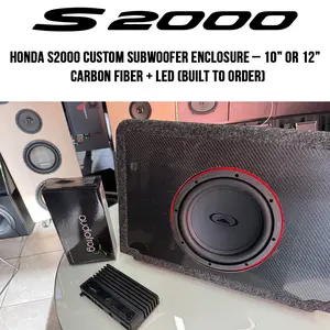S2000 10"/12" Sub Enclosure – Carbon Fiber + LED (Built to Order)