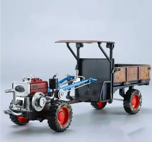 [Limited New] Alloy hand-held tractor model, retro and old-fashioned farmer's car, removable bucket ornament, educational toy collection gift