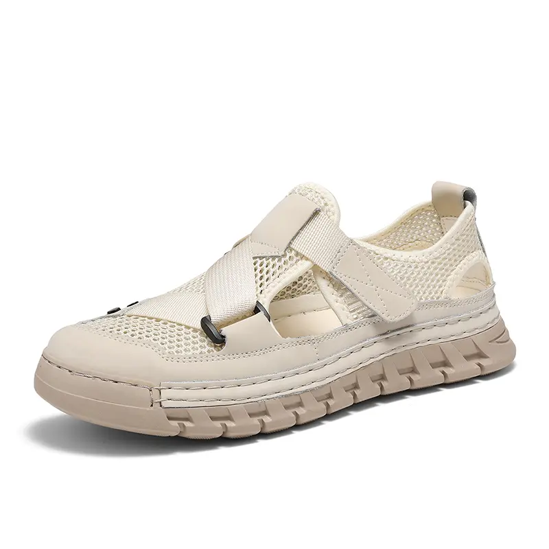 Summer fashion breathable mesh shoes hollow sandals, suitable for men's water shoes, anti slip and breathable