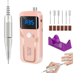 Electric Nail Drill, DELIFO Portable Nail Drill Professional PedicureRechargeable 35000 RPM Nail File Machine Acrylic Nails Polishing Tools with Bits LED Display for Home Salon Manicure