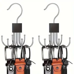 Rotating Six-Claw Hook Set, 2-Piece Multifunctional Rotating Hooks, Storage Bag Hooks, Home Organization Hooks for Coats Hats Scarves