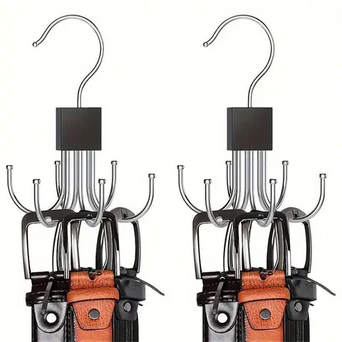 Rotating Six-Claw Hook Set, 2-Piece Multifunctional Rotating Hooks, Storage Bag Hooks, Home Organization Hooks for Coats Hats Scarves, Purse Hook
