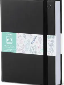 Ohuhu Double-Sided Marker Pad Art Sketchbook Bleedproof - 90 lb/150 GSM Smooth Drawing Paper - 60 Sheets/120 Pages - Hardcover Sketching Book for Alcohol Markers Paints