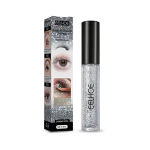 EELHOE Crushed Diamond Mascara, Set Primer Instant Dry Film Flash Tear Eye Non-Smell-Free Mascara