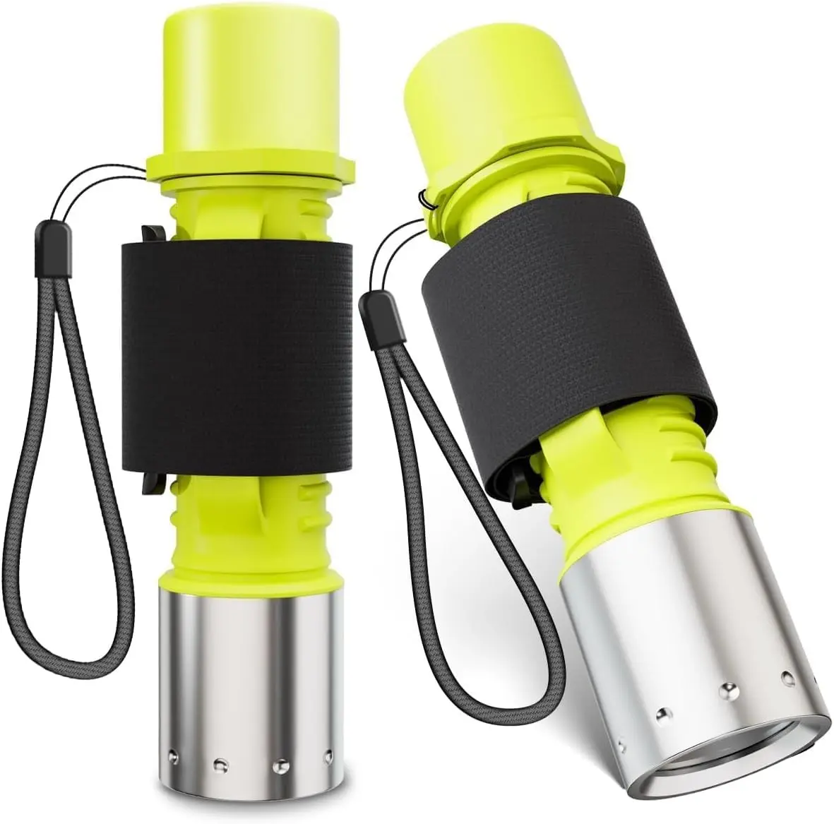2 Pack 1200 Lumens T6 LED Scuba Diving Flashlight, IPX8 Waterproof Underwater Torch with 3 Modes for Diving, Night Snorkeling & Emergency (Battery Not Included)