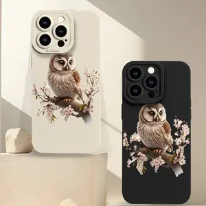 Owl pattern phone case, TPU material, anti-slip and anti-drop, suitable for iPhone 17PROMAX 17AIR 17/16/15/14/13/12/11 PROMAX X XS E PLUS, a perfect gift choice suitable for giving to friends.$MS283