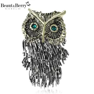 Luxury Alloy Owl Pendant Brooches for Women Unisex Animal Pins Friends Party Gifts Banquet Jewellery Accessories