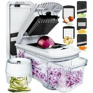 Fullstar - Vegetable Chopper, Food Chopper, Onion Chopper with Container - All-in-1, White