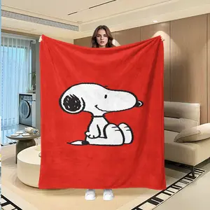 Snoopy Creative Digital Print Flannel Blanket, Thanksgiving Valentine Christmas Gift, Holiday Gift Throw Blanket, Multi-Purpose Outdoor Travel Blanket
