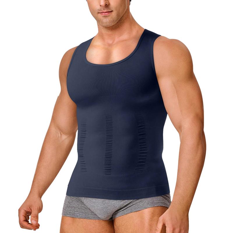 3/2/1 PACK Mens Body Shaper Tummy Vest Compression Shirts Menswear Male Compression Shirt Tank Top Shapewear Workout Tighten Abdomen Undershirt Athletic Compression Under Base Layer Sport Tank Top