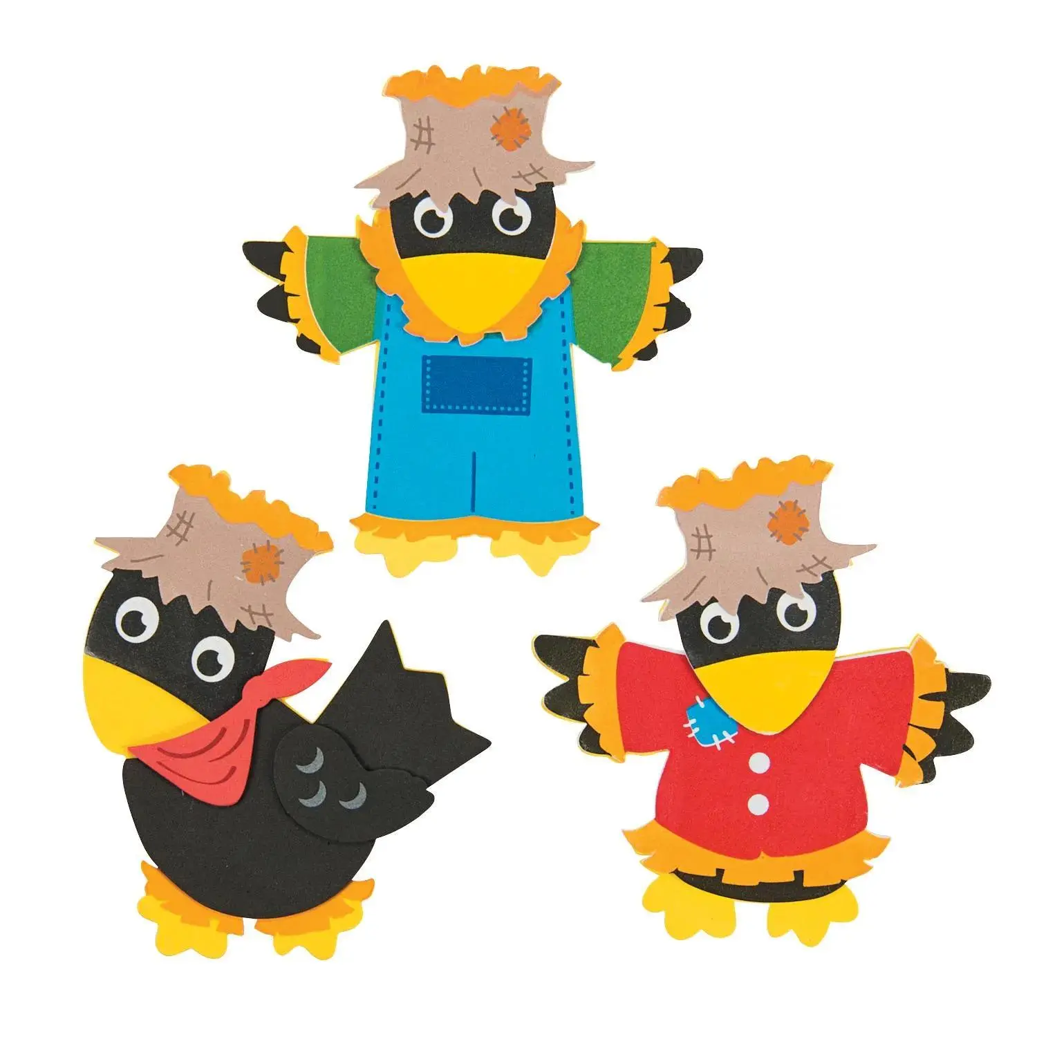 5 1/4" x 6" Harvest Scarecrow Foam Magnet Craft Kit - Makes 12