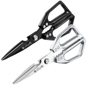 2-Pack Sinito 7-in-1 Multi-Function Kitchen Scissors - Cut Meat Open Bottles Crack Nuts & More Black Utility Tool