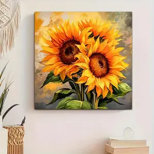Sunflower Pattern DIY Diamond Arts Colorful Painting Kit without Frame, DIY 5D Diamond Arts Colorful Painting for Bedroom Home Wall Decor, Handicraft
