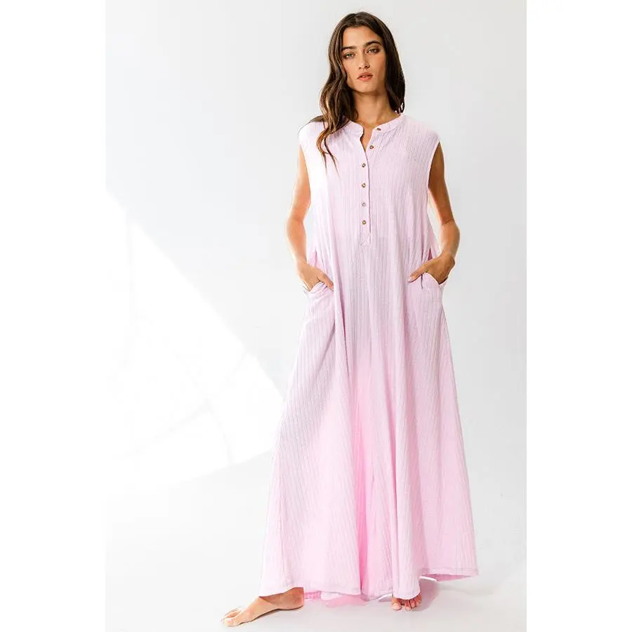 Drawn 2 U Textured Wide Leg Jumpsuit in Lilac Pink